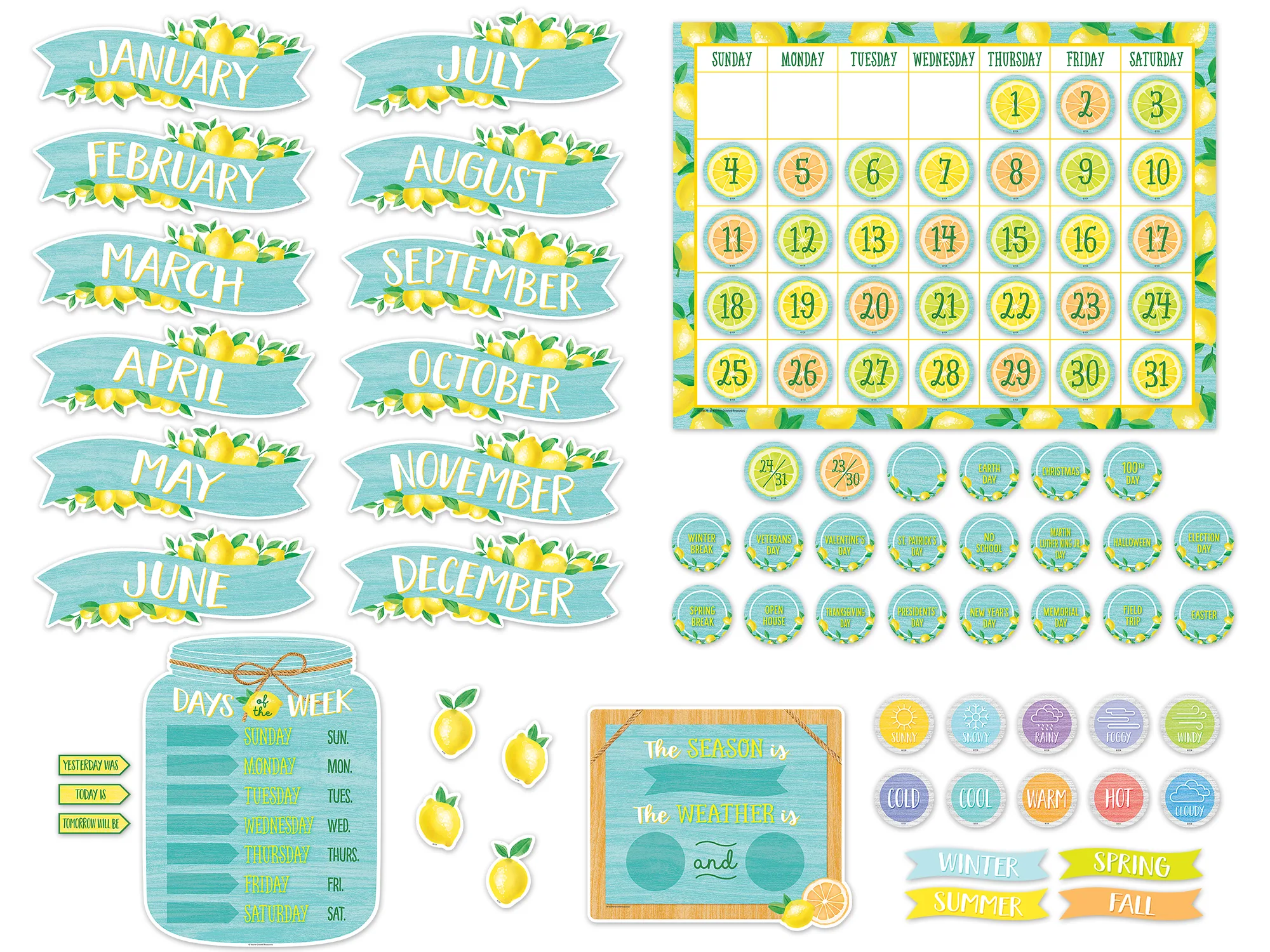 Lemon Zest Calendar Bulletin Board - Image 2