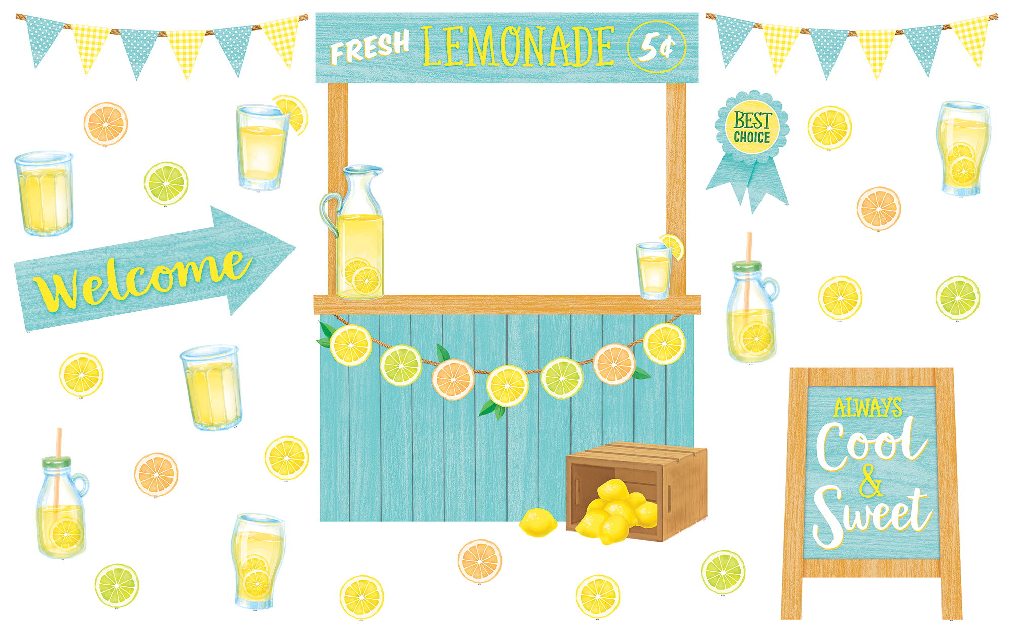 Lemon Zest Lemonade Stand Bulletin Board