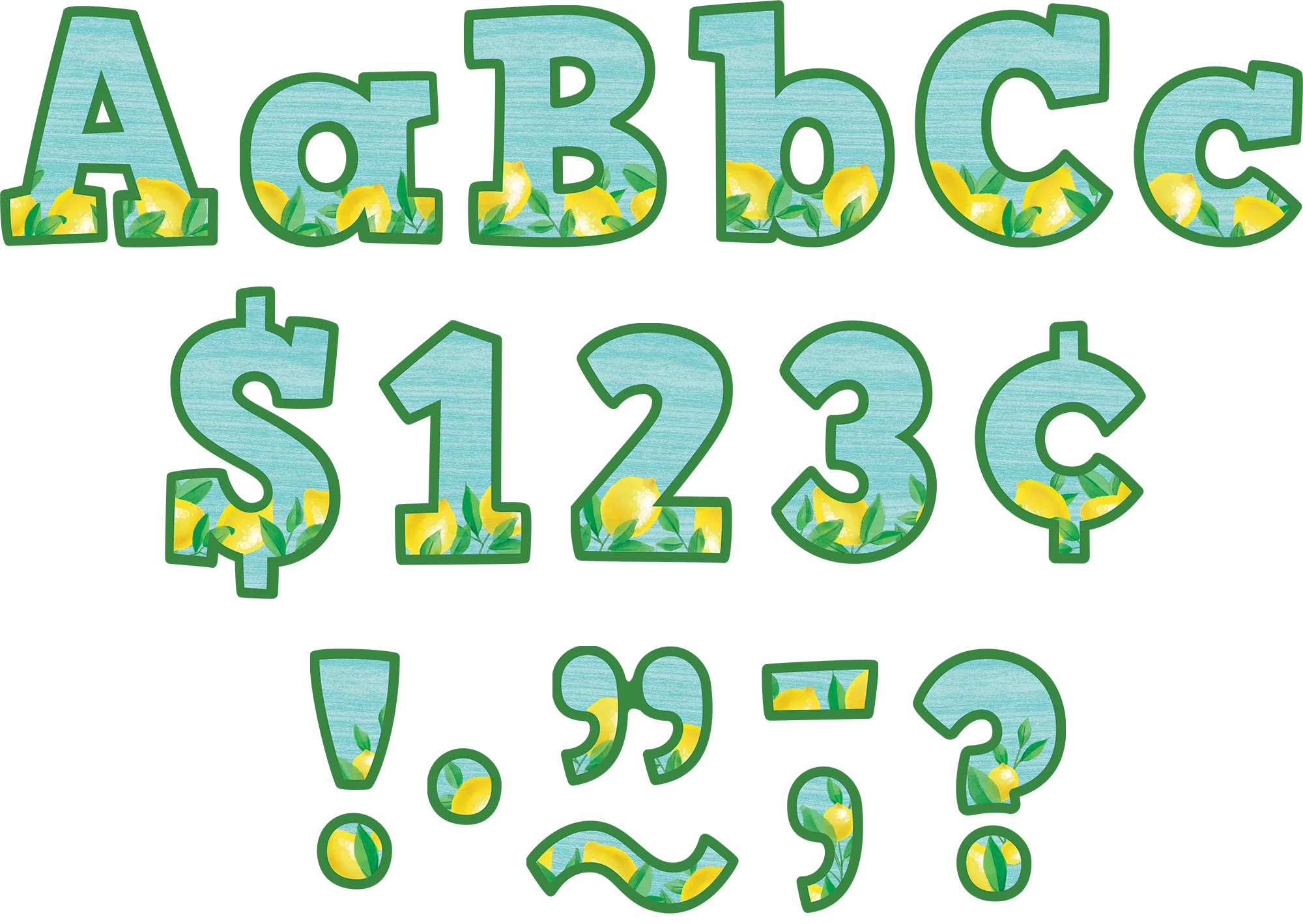 Lemon Zest Bold Block 4" Letters Combo Pack