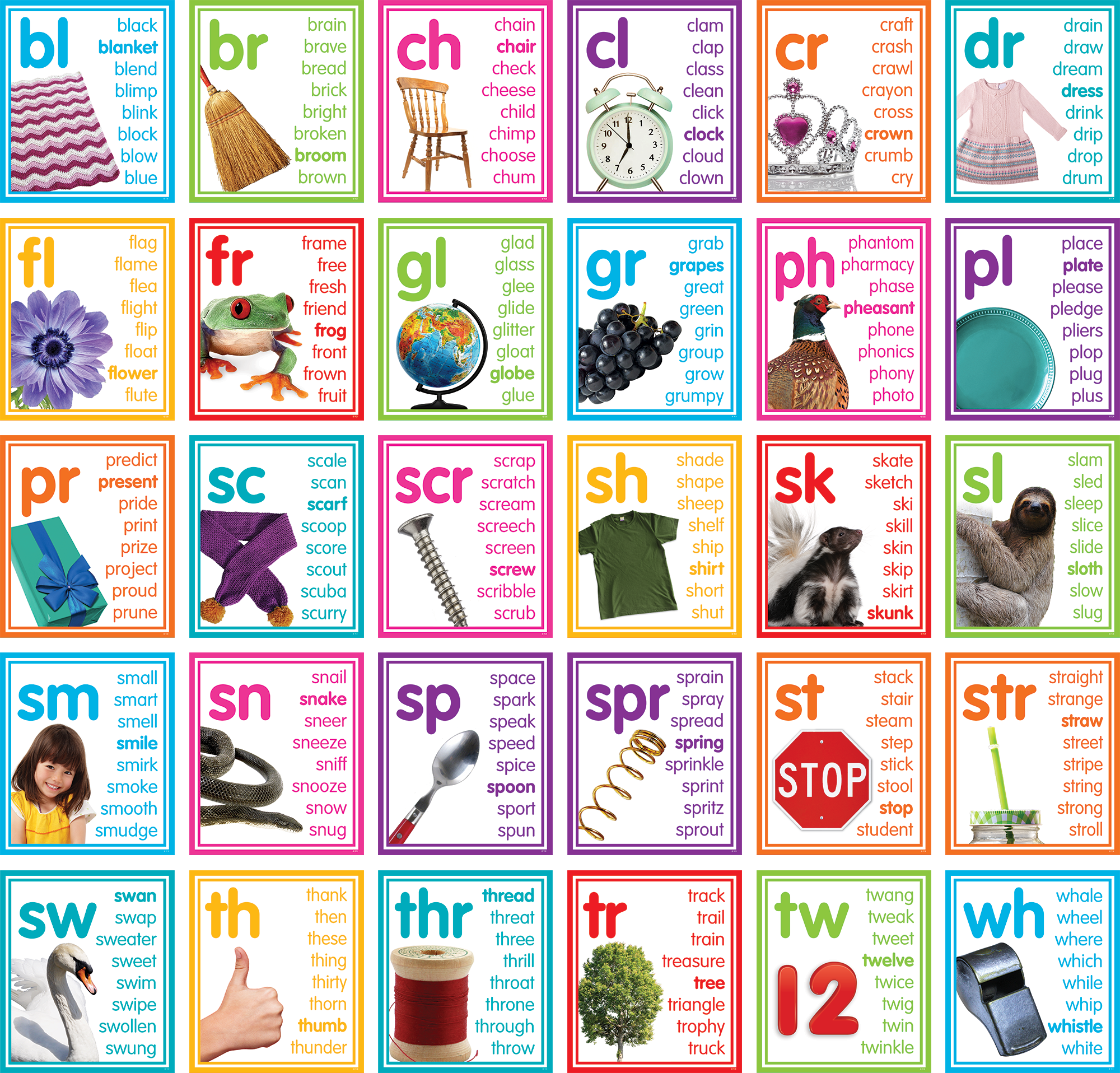 Colorful Photo Cards Digraphs and Blends Bulletin Board - Image 2