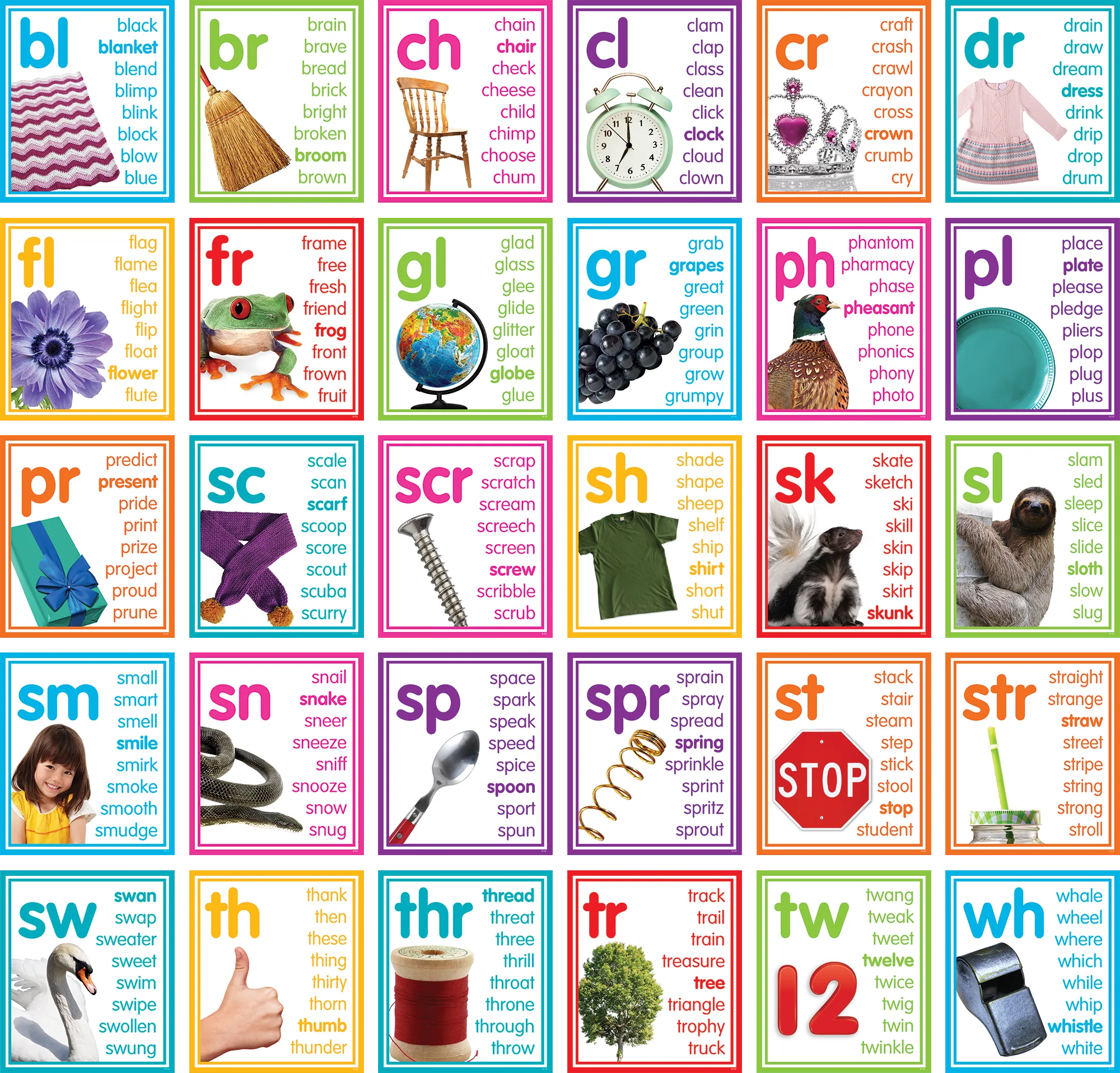 Colorful Photo Cards Digraphs and Blends Bulletin Board - Image 2