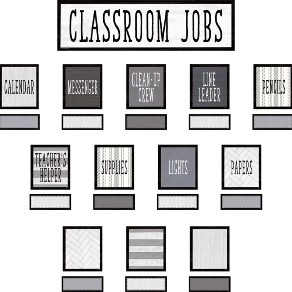 Modern Farmhouse Classroom Jobs Mini Bulletin Board