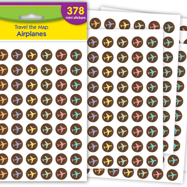Travel the Map Airplanes Mini Stickers