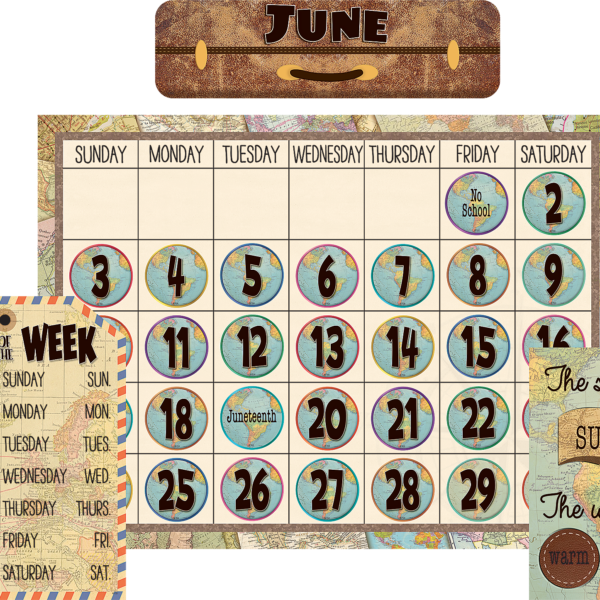 Travel the Map Calendar Bulletin Board