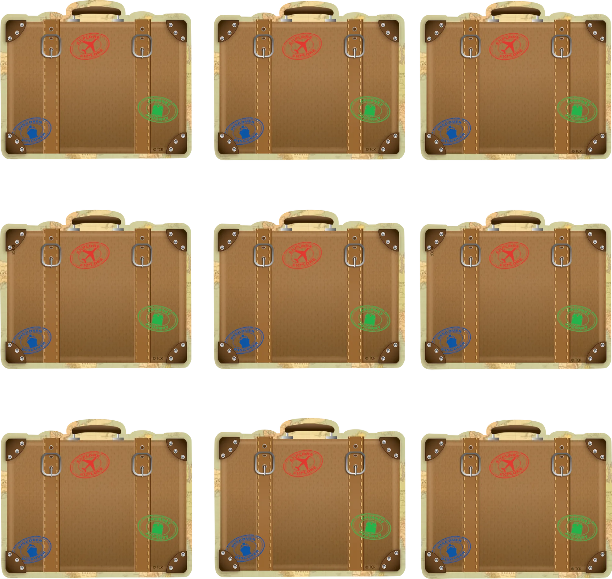 Travel the Map Luggage Mini Accents
