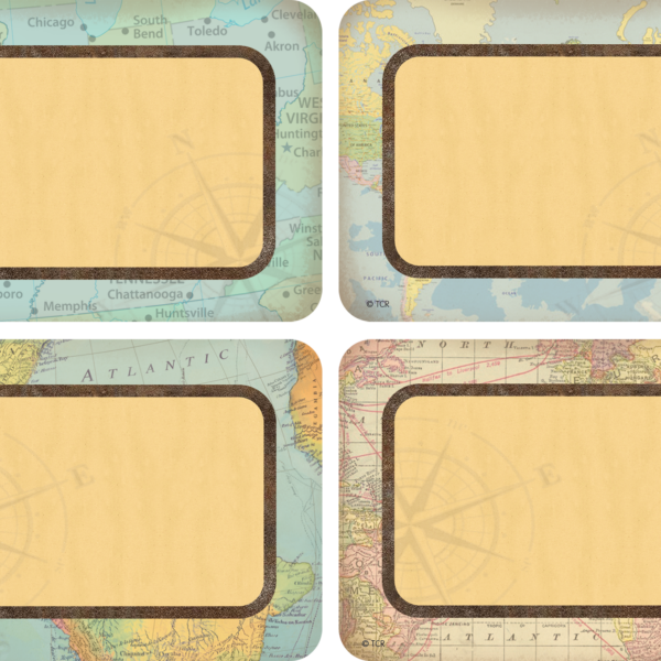 Travel the Map Name Tags/Labels - Multi-Pack