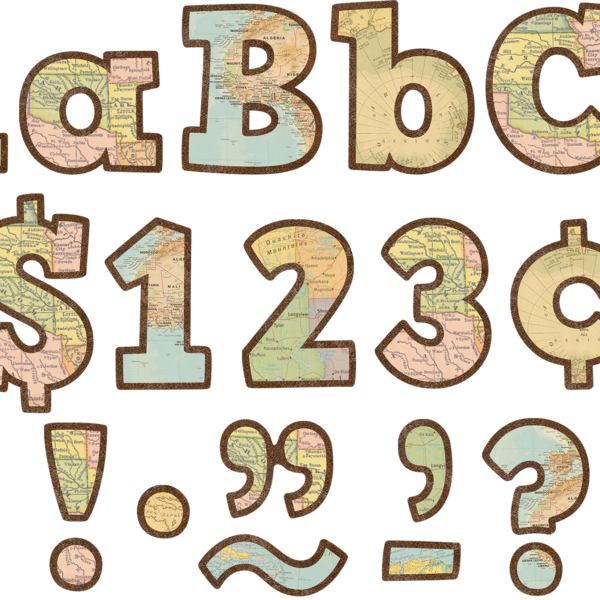 Travel the Map Bold Block 4" Letters Combo Pack