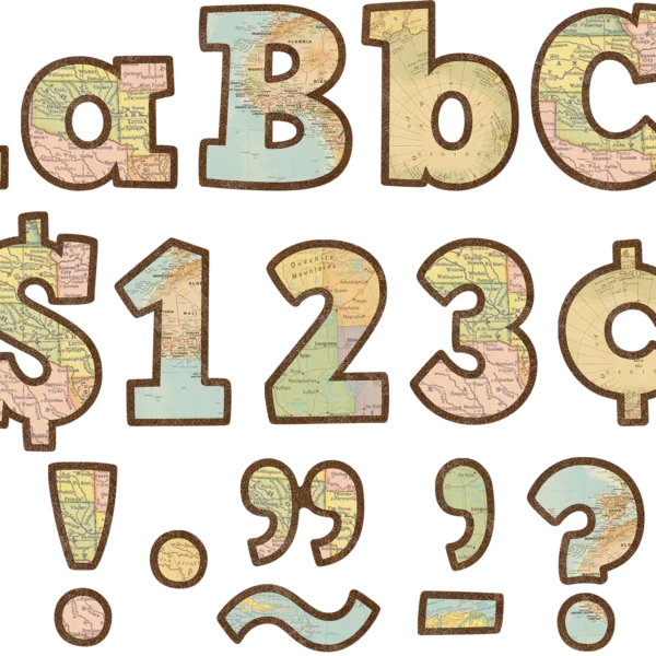 Travel the Map Bold Block 4" Letters Combo Pack