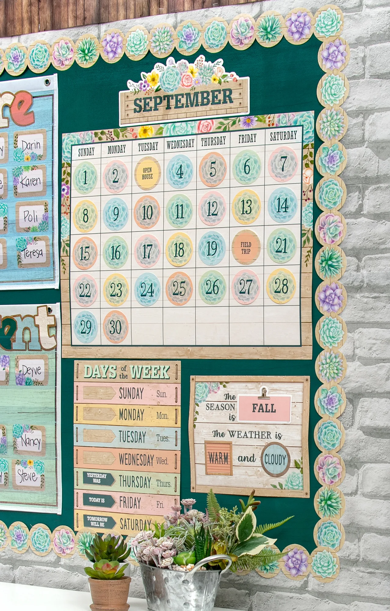 Rustic Bloom Calendar Bulletin Board - Image 2