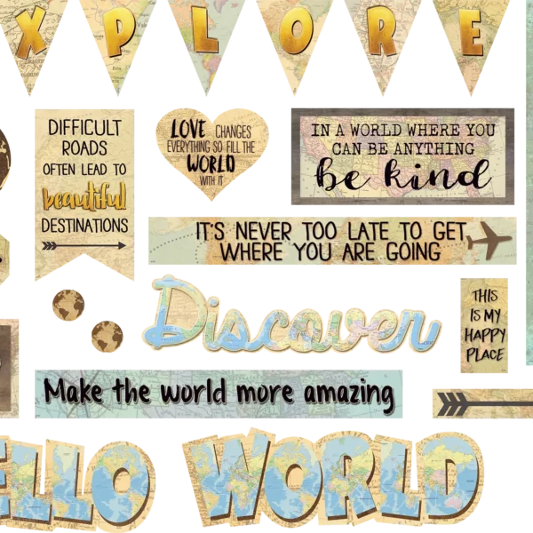 Travel the Map Mini Bulletin Board