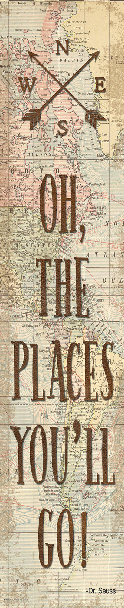Travel the Map Oh, the Places You'll Go! Bann