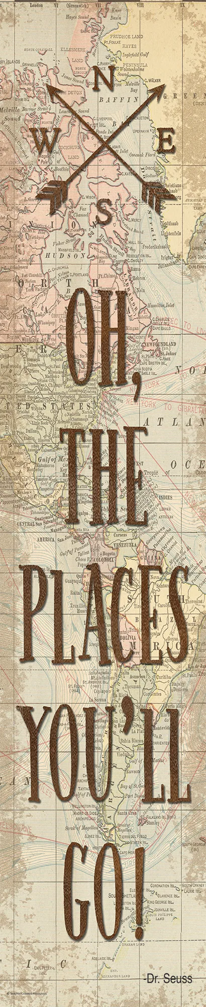 Travel the Map Oh, the Places You'll Go! Bann