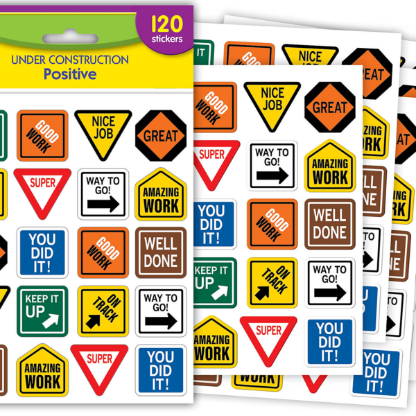 Under Construction Positive Stickers