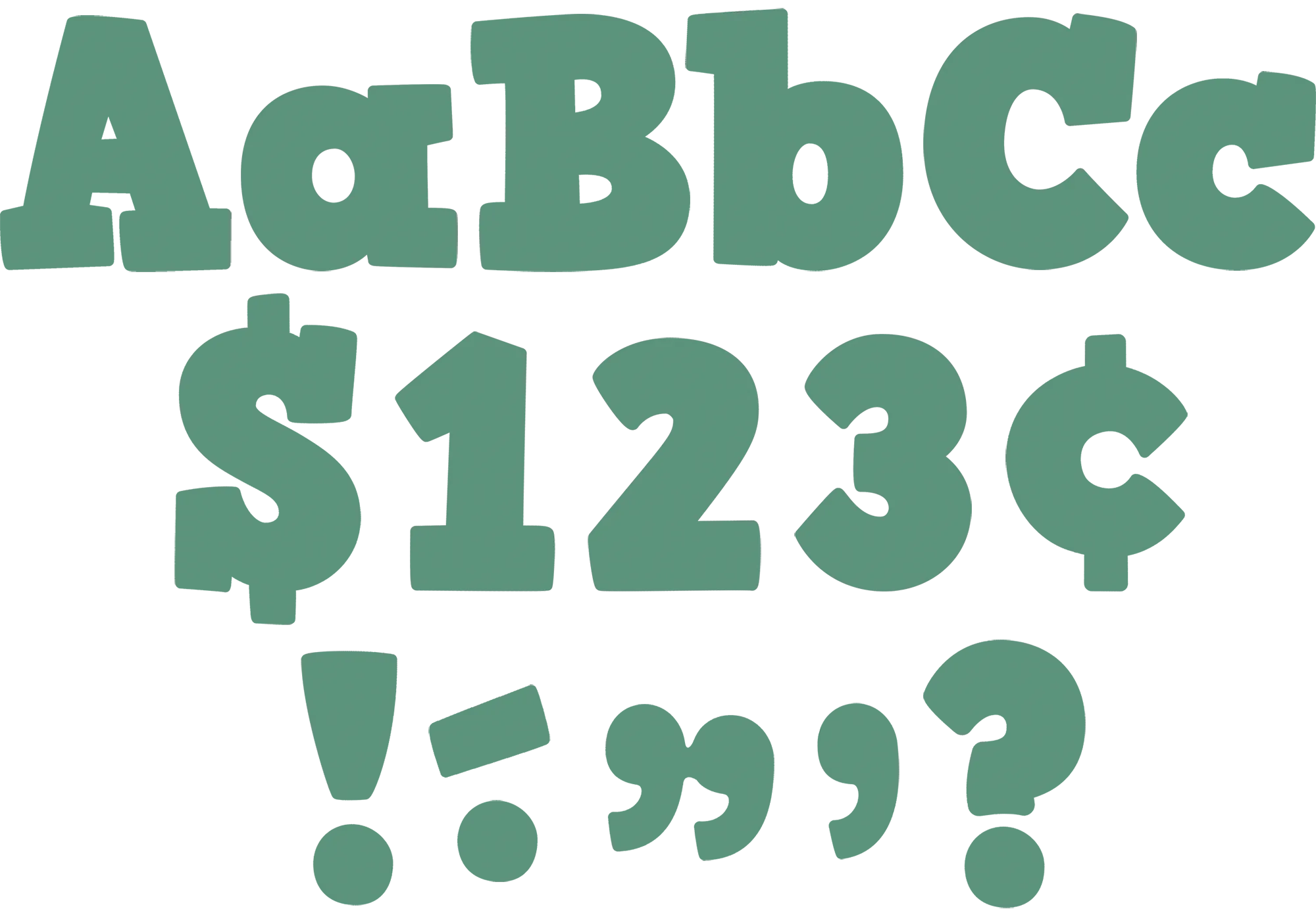 Eucalyptus Green 4" Bold Block Letters Combo Pack