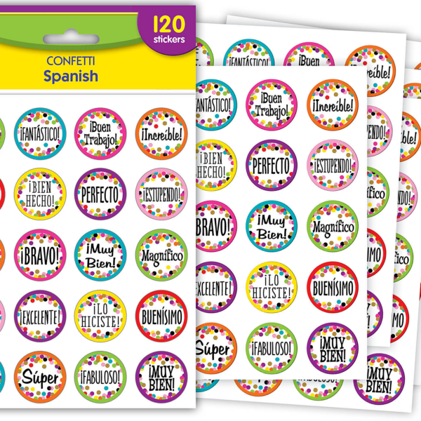 Confetti Spanish Stickers