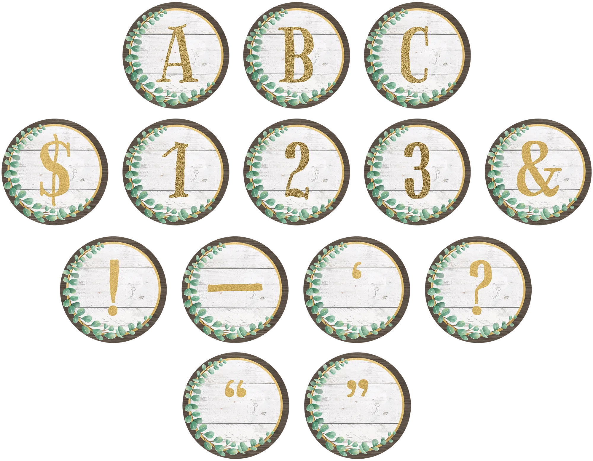 Eucalyptus Circle Letters