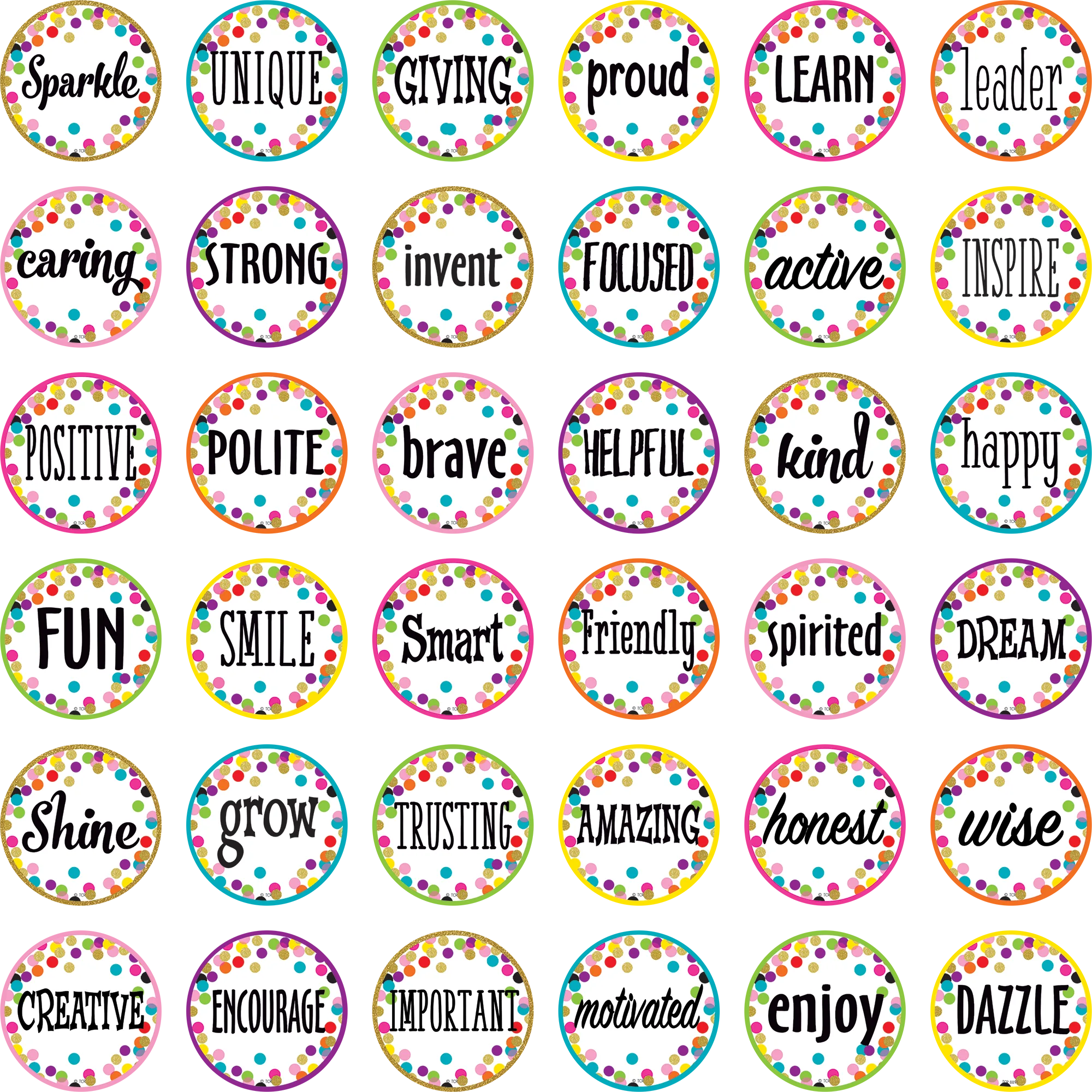 Confetti Positive Words Mini Accents - Image 2