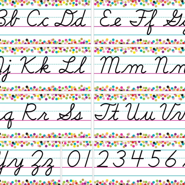 Confetti Cursive Writing Bulletin Board
