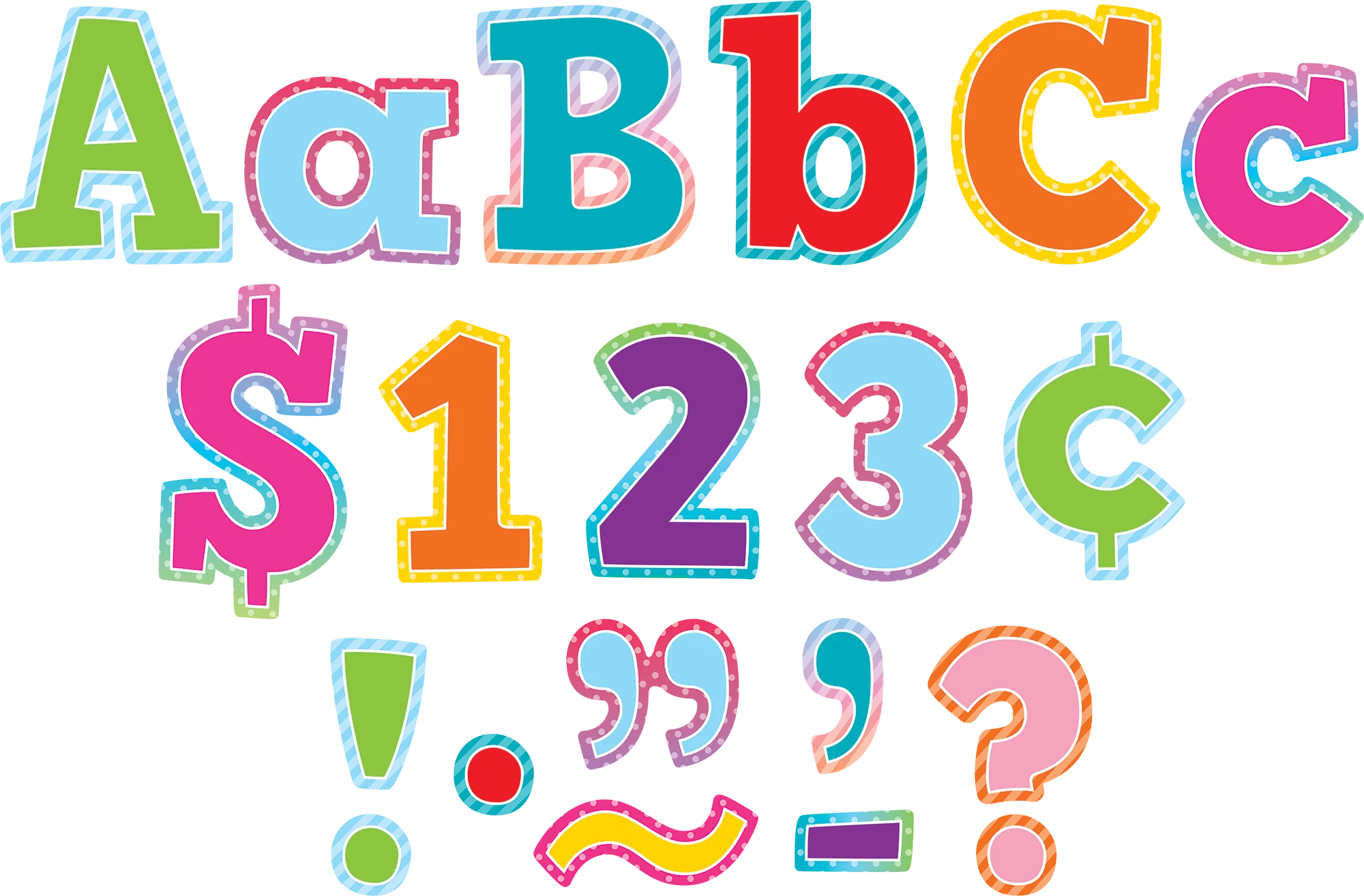 Colorful Vibes Bold Block 4" Letters Combo Pack