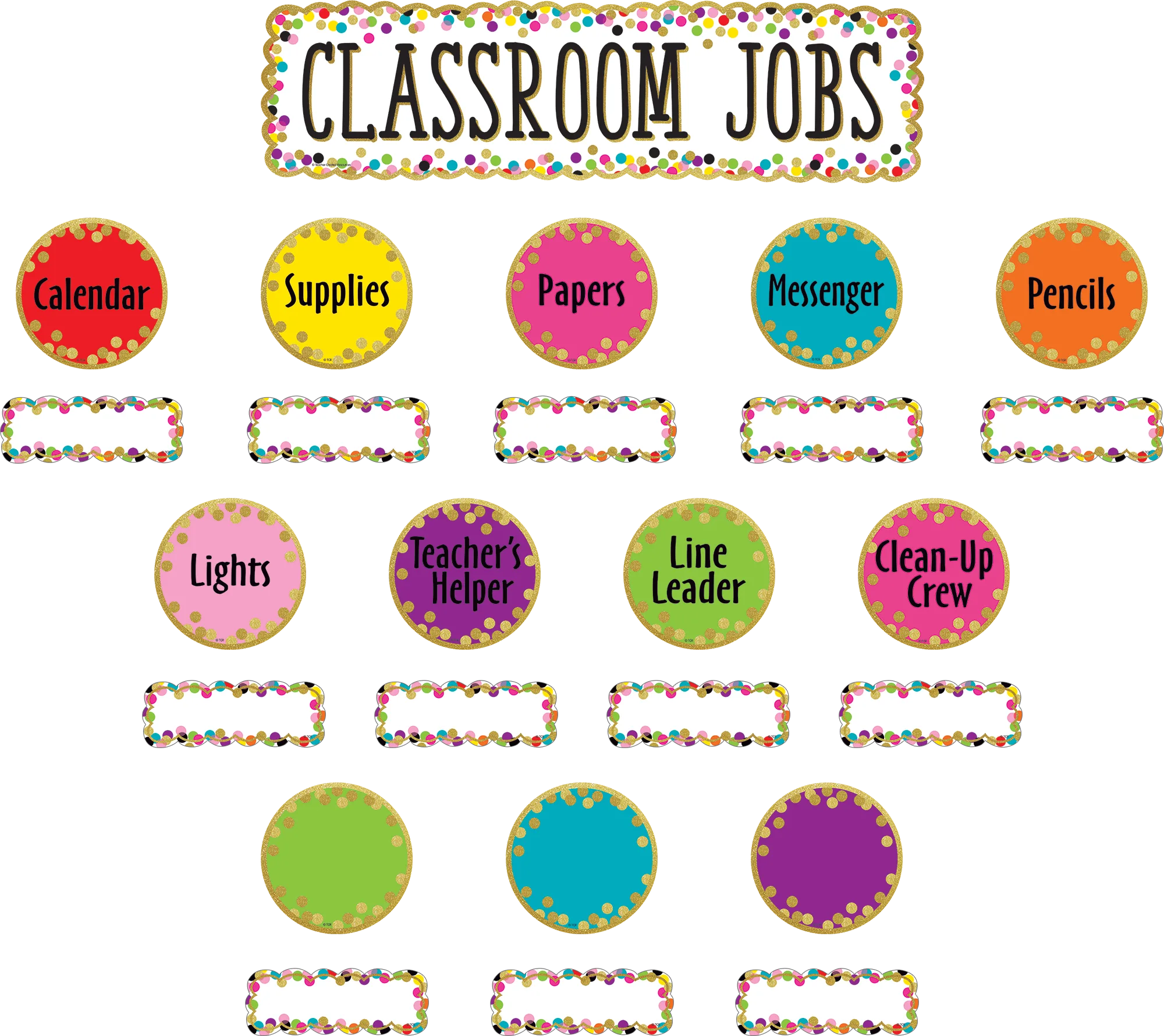 Confetti Classroom Jobs Mini Bulletin Board