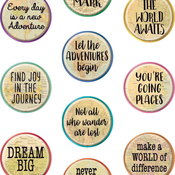 Travel the Map Positive Sayings Accents