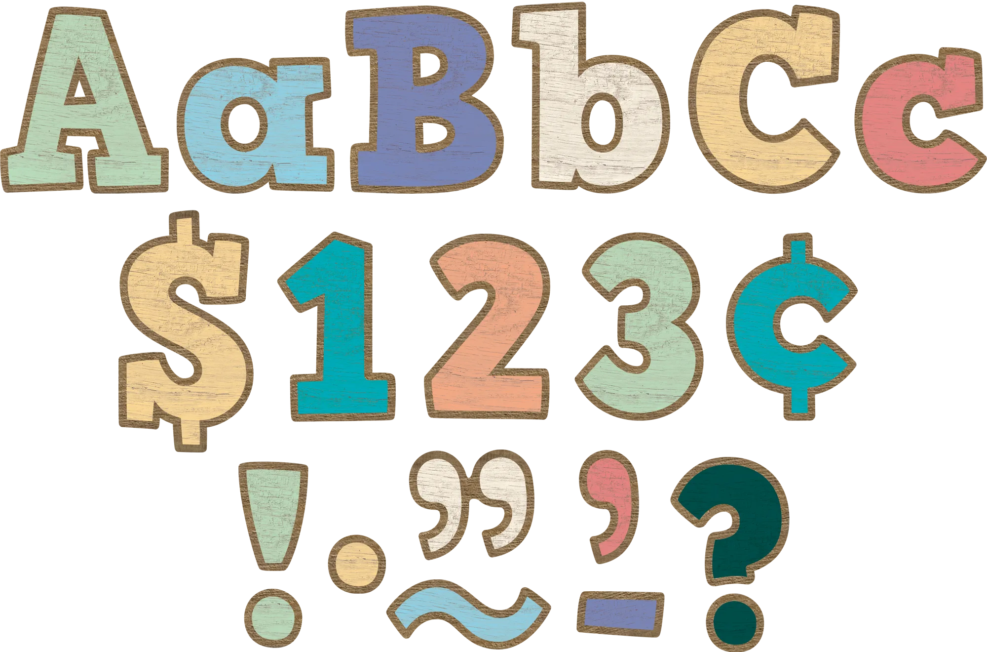 Painted Wood Bold Block 4" Letters Combo Pack
