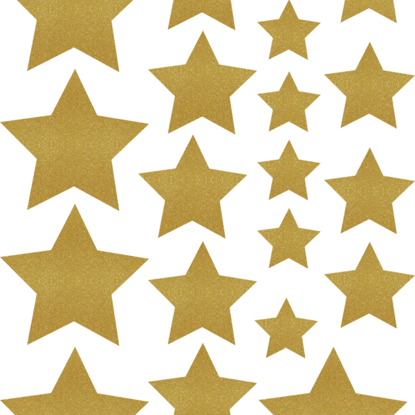 Gold Shimmer Stars Accents - Assorted Sizes