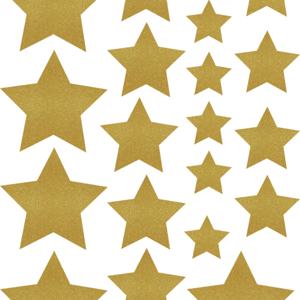 Gold Shimmer Stars Accents - Assorted Sizes
