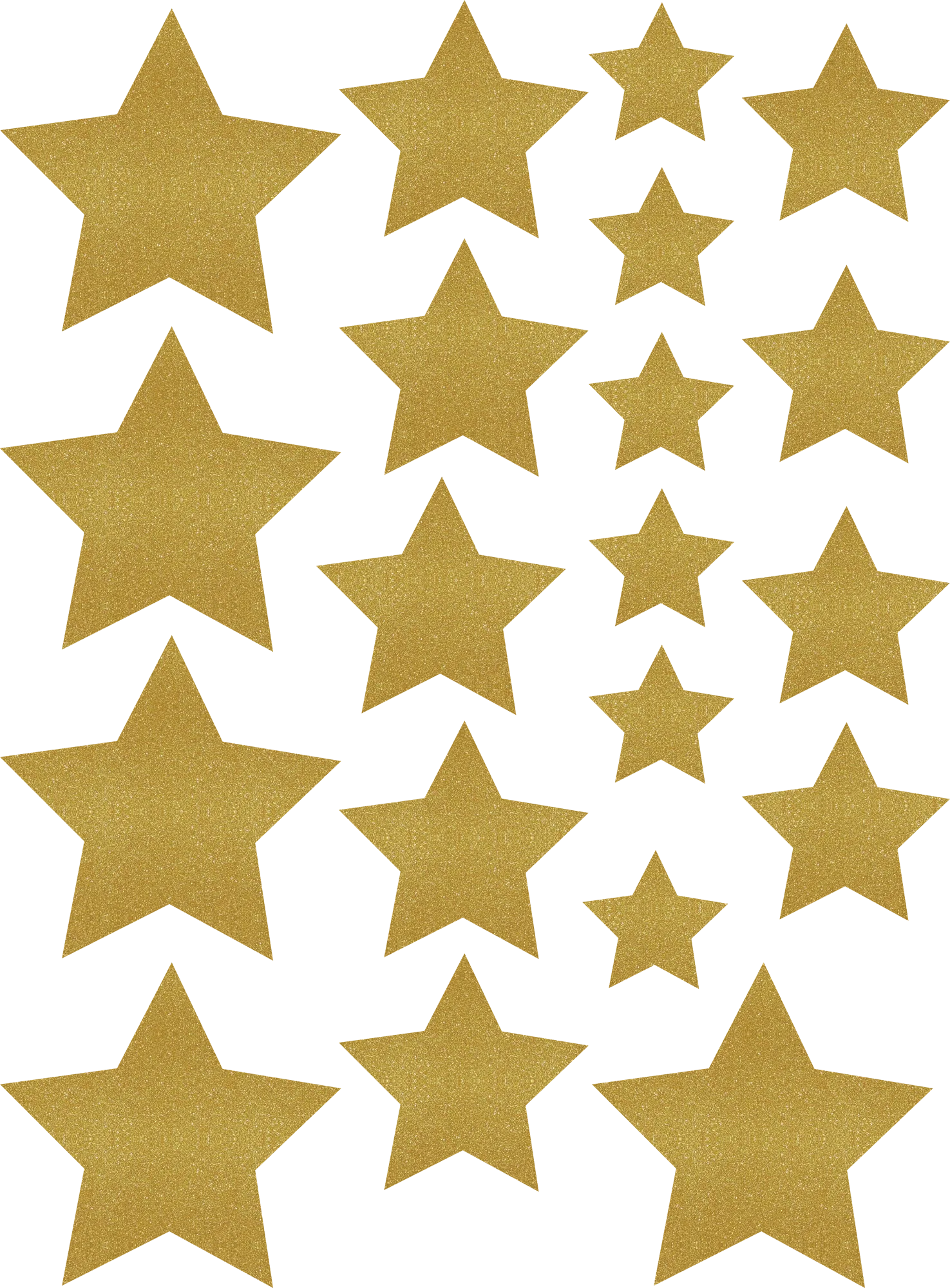 Gold Shimmer Stars Accents - Assorted Sizes