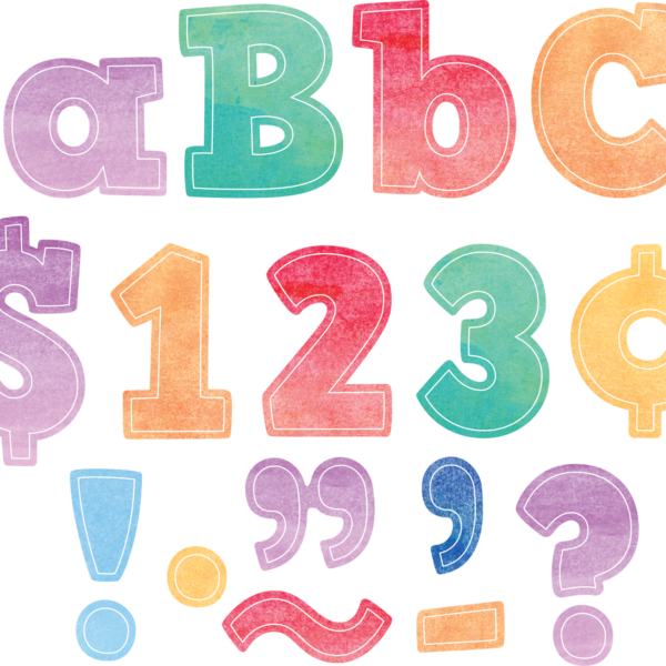 Watercolor Bold Block 4" Letters Combo Pack