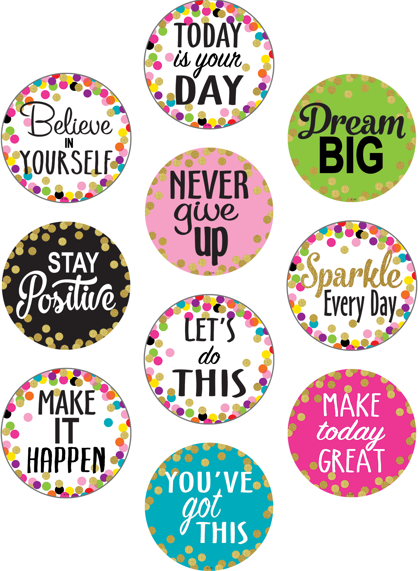 Confetti Positive Sayings Accents