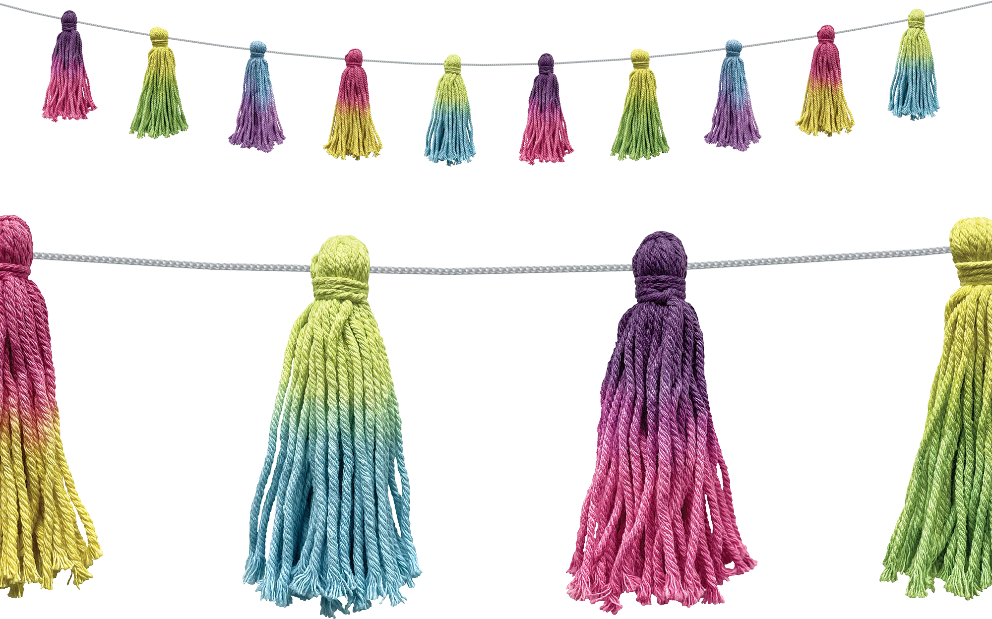 Tie-Dye Tassels Garland
