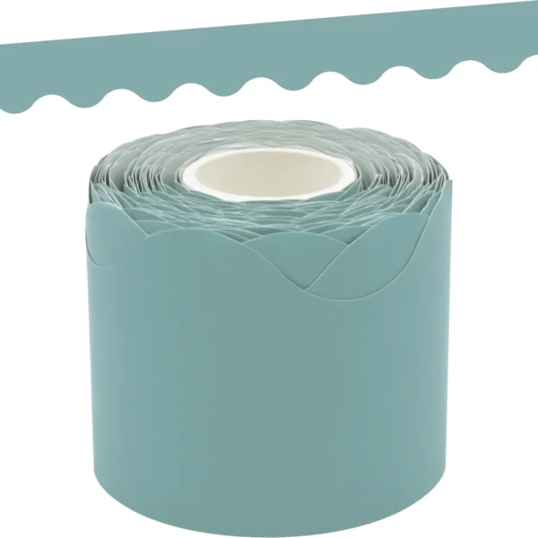 Calming Blue Scalloped Rolled Border Trim
