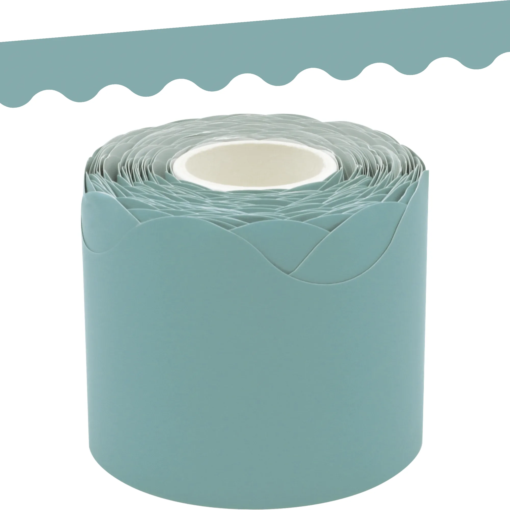 Calming Blue Scalloped Rolled Border Trim