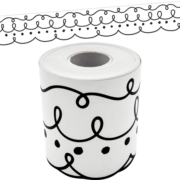 Squiggles and Dots Die-Cut Rolled Border Trim