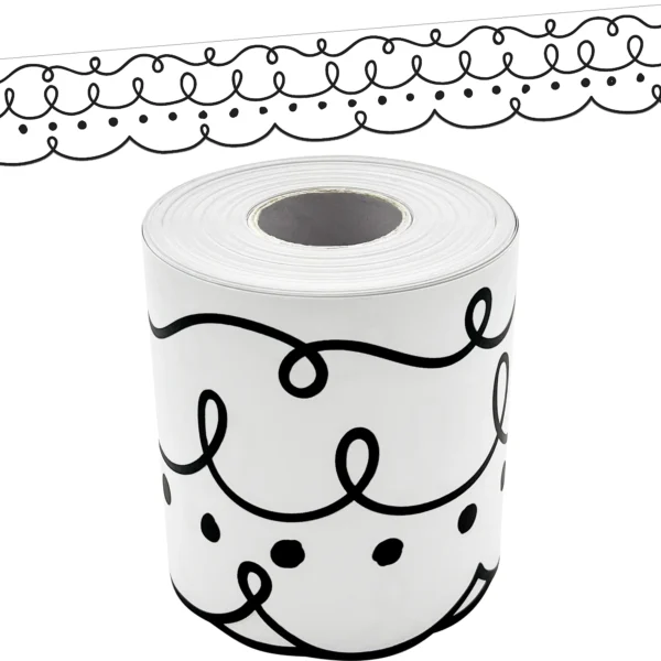 Squiggles and Dots Die-Cut Rolled Border Trim