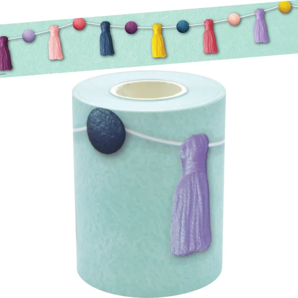 Oh Happy Day Pom-Poms and Tassels Straight Rolled Border Trim