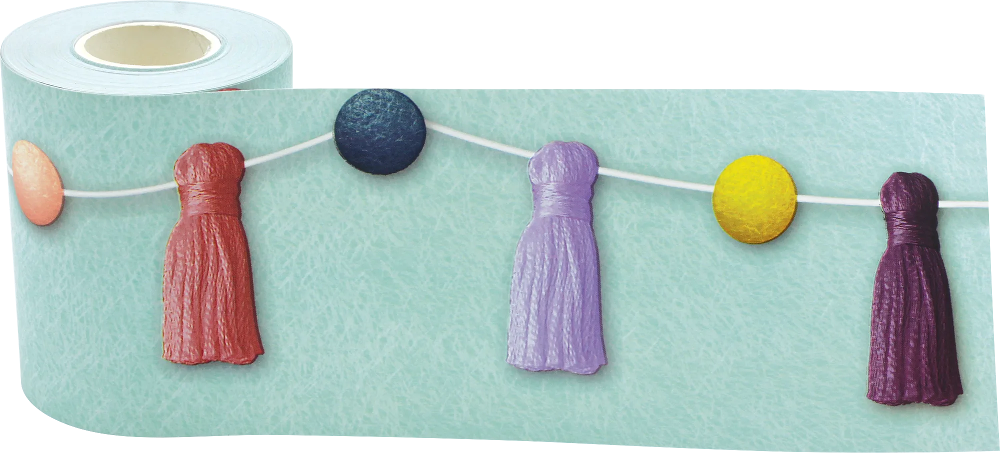 Oh Happy Day Pom-Poms and Tassels Straight Rolled Border Trim - Image 2