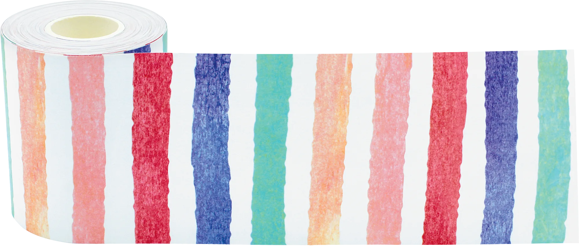 Watercolor Stripes Straight Rolled Border Trim - Image 2