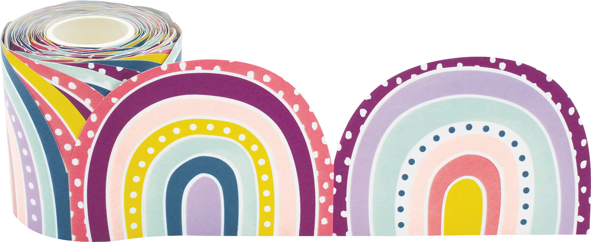 Oh Happy Day Rainbows Die-Cut Rolled Border Trim - Image 2