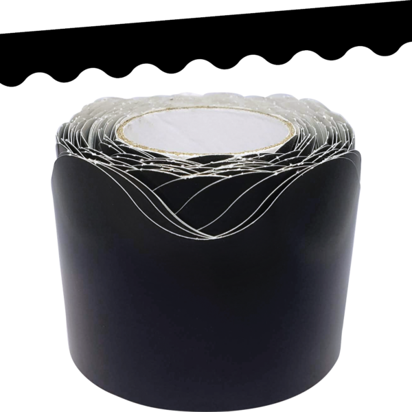 Black Scalloped Rolled Border Trim