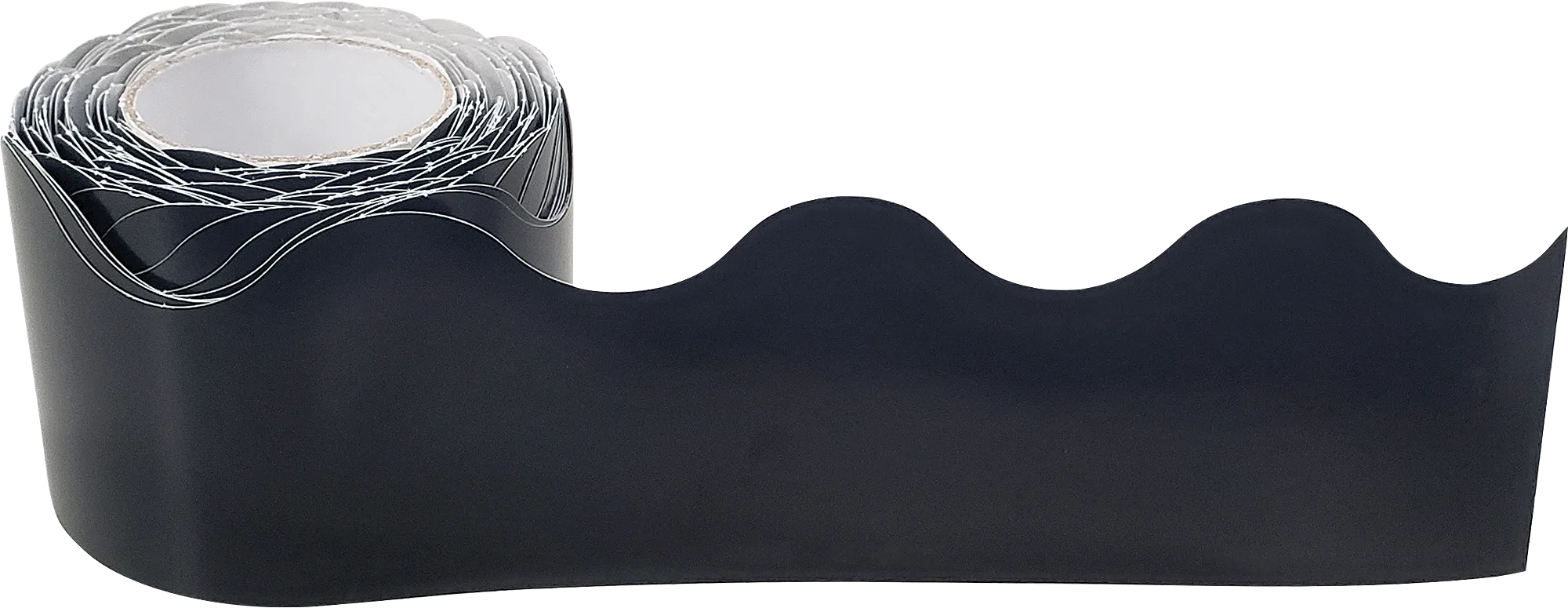 Black Scalloped Rolled Border Trim - Image 2