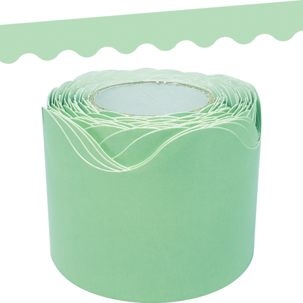 Mint Green Scalloped Rolled Border Trim