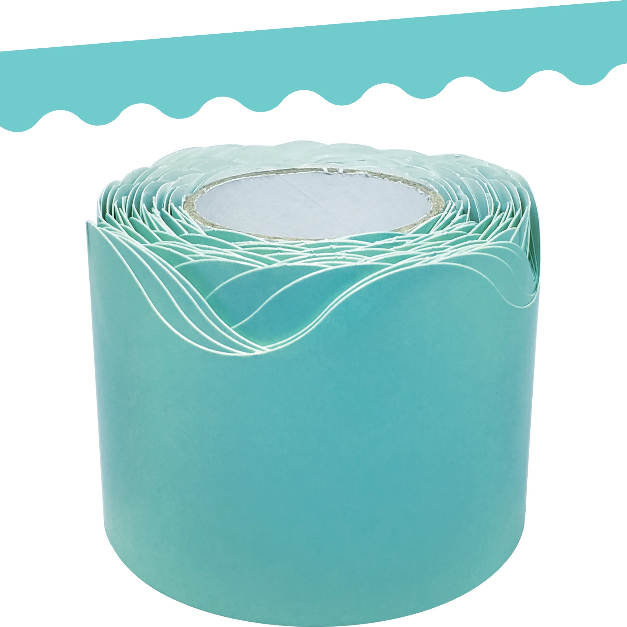 Light Turquoise Scalloped Rolled Border Trim