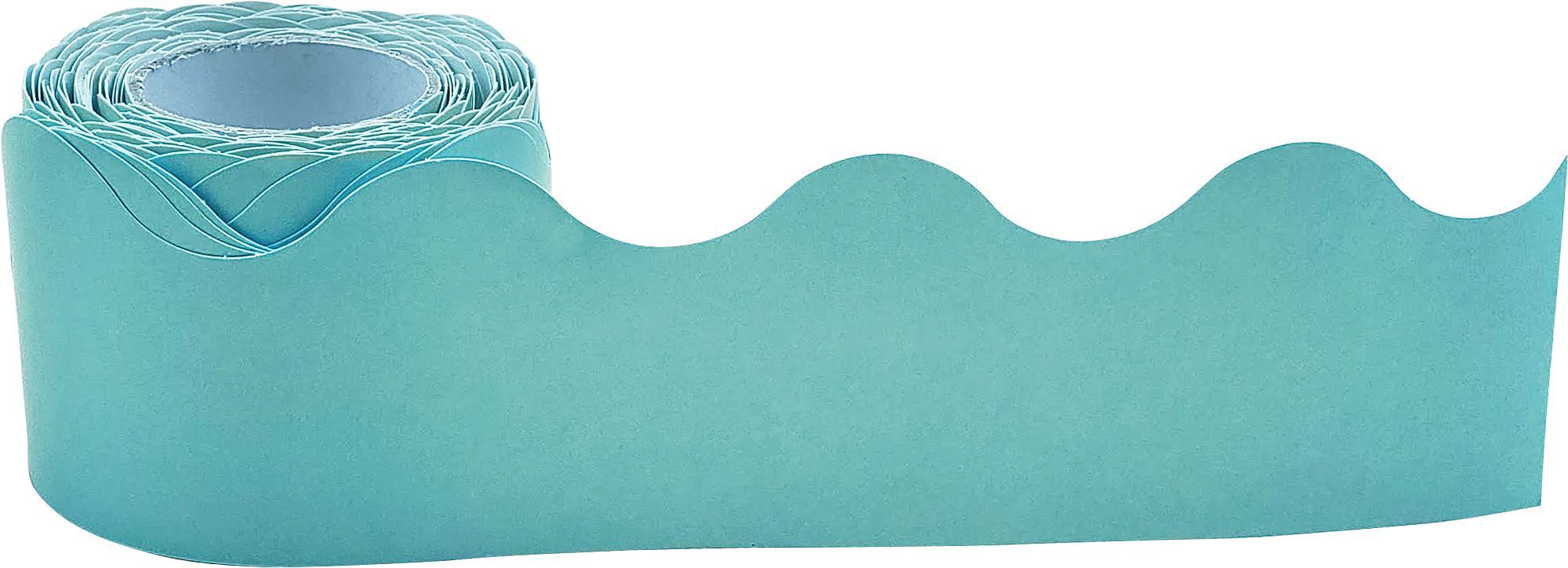 Light Turquoise Scalloped Rolled Border Trim - Image 2