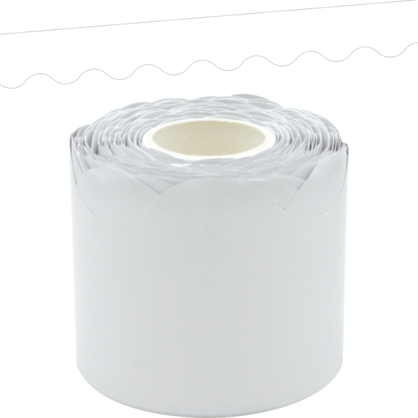 White Scalloped Rolled Border Trim