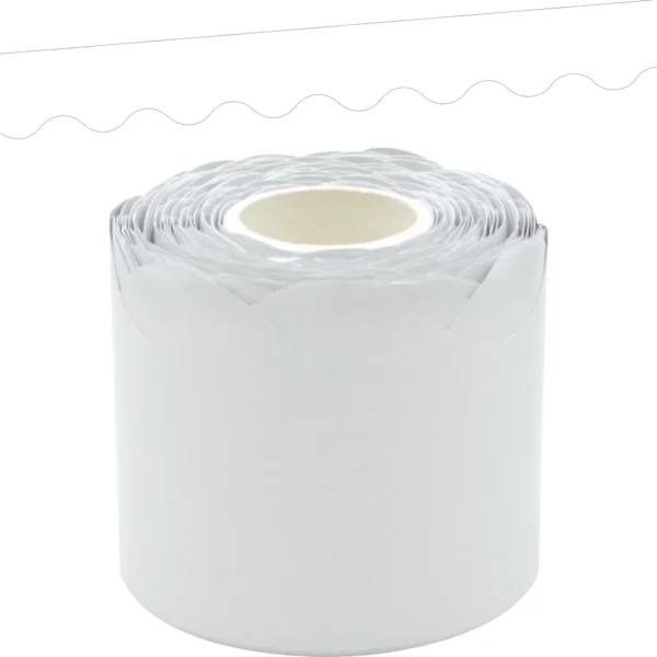 White Scalloped Rolled Border Trim