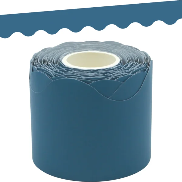 Slate Blue Scalloped Rolled Border Trim