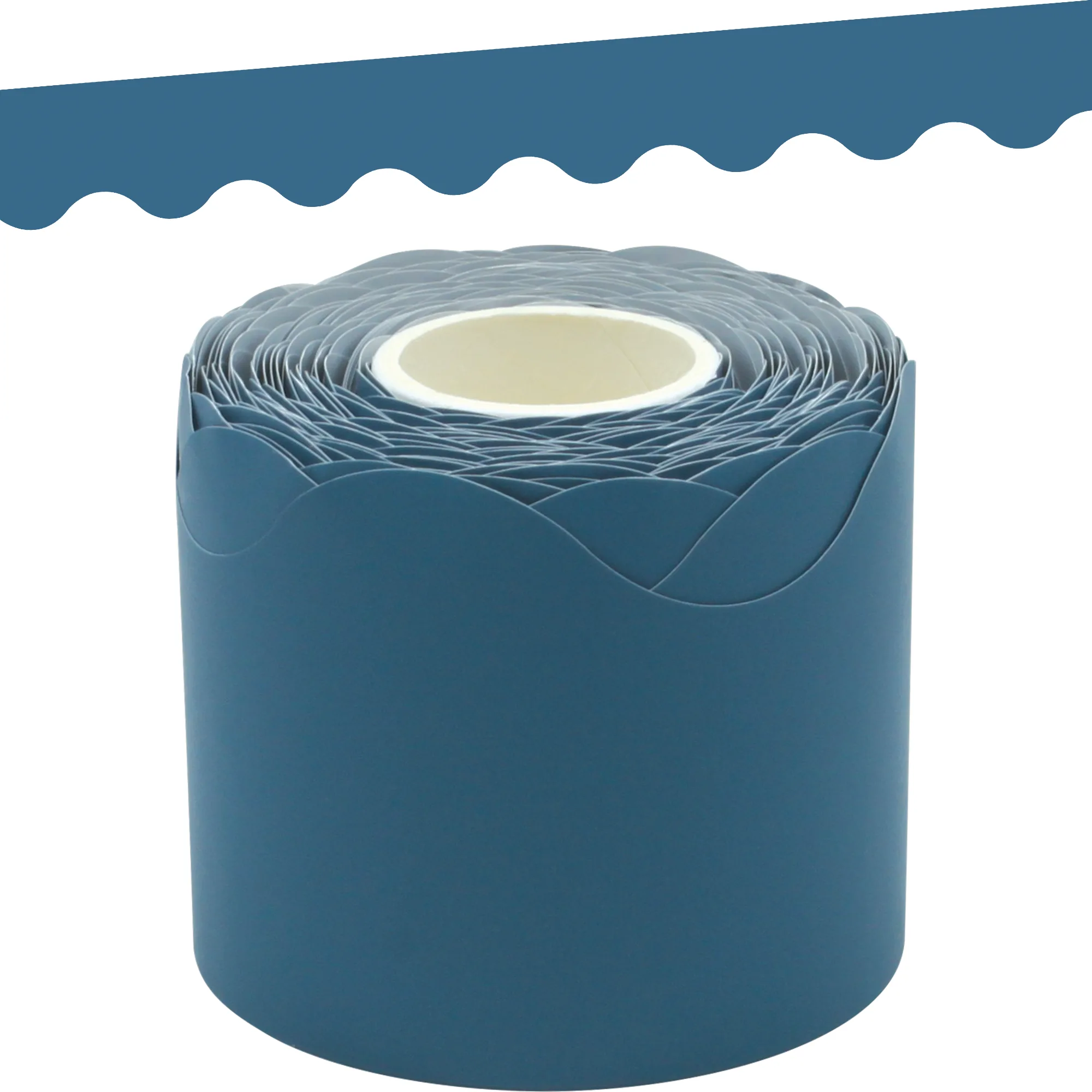 Slate Blue Scalloped Rolled Border Trim