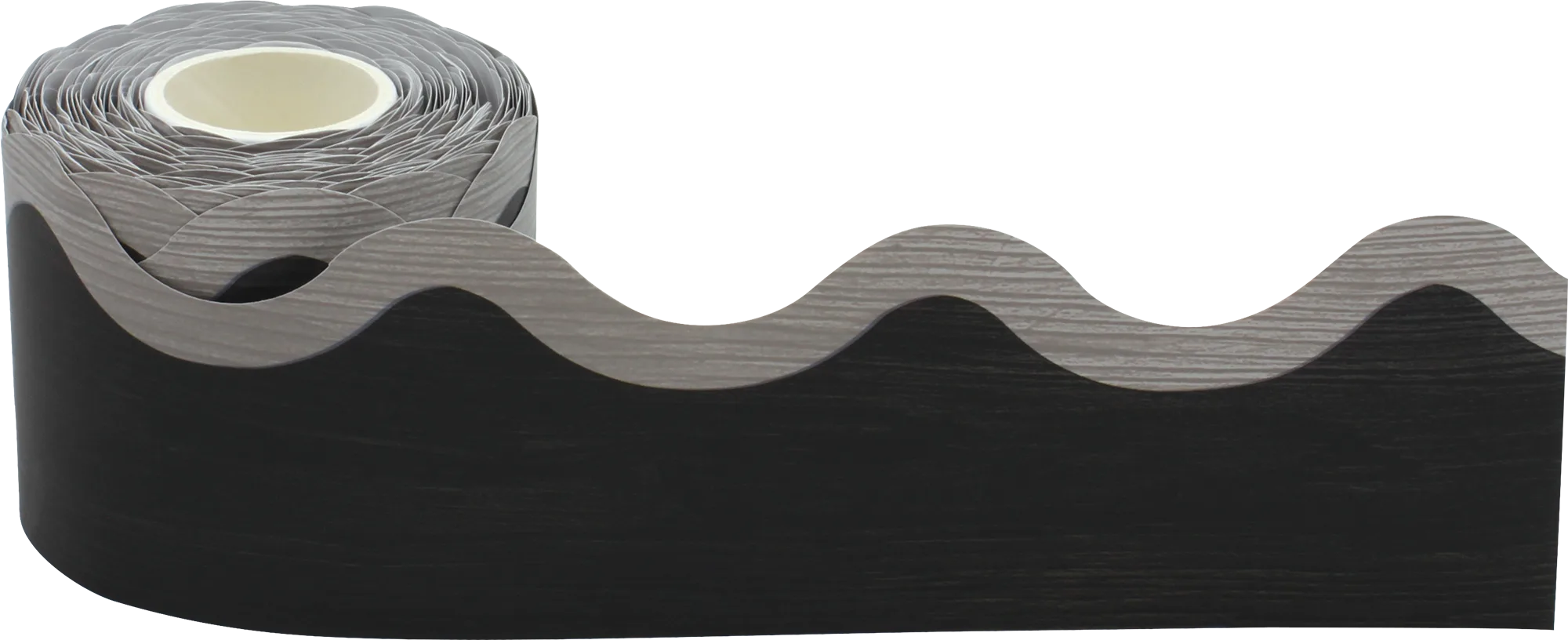 Modern Farmhouse Black with Gray Scalloped Rolled Border Trim - Image 2